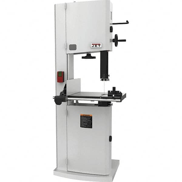 Jet - 14-1/8" Throat Capacity, Step Pulley Vertical Bandsaw - 3,100 SFPM, 3 hp, Single Phase - Caliber Tooling