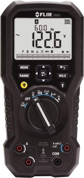 FLIR - DM92, CAT IV, 1,000 VAC/VDC, Digital Multimeter - 40 mOhm, Measures Voltage, Capacitance, Current, Frequency, Resistance, Temperature - Caliber Tooling