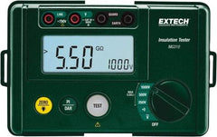 Extech - Digital LCD Display, 0.002 Megohm Electrical Insulation Resistance Tester & Megohmmeter - 1,000 Volt Max Test Voltage, Powered by AA Battery - Caliber Tooling