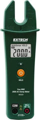 Extech - MA260, CAT IV, Digital True RMS Clamp Meter with 0.16" Fork Jaws - 1000 VAC/VDC, 200 AC Amps, Measures Voltage, Continuity, Current, Resistance - Caliber Tooling