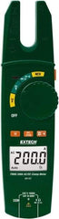 Extech - MA160, CAT III, Digital True RMS Clamp Meter with 0.57" Fork Jaws - 750 VAC, 1000 VDC, 200 AC/DC Amps, Measures Voltage, Capacitance, Continuity, Current, Resistance - Caliber Tooling