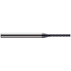 Corner Radius End Mill: 0.078″ Dia, 5/8″ LOC, 0.01″ Radius, 4 Flutes, Solid Carbide 2-1/2″ OAL, 1/8″ Shank Dia, 30 ° Helix, AlTiN Coated, Corner Radius End