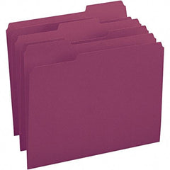 SMEAD - 11-5/8 x 9-1/2", Letter Size, Maroon, File Folders with Top Tab - 11 Point Stock, Assorted Tab Cut Location - Caliber Tooling