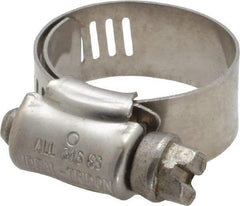 IDEAL TRIDON - SAE Size 8, 1/2 to 1" Diam, Stainless Steel Lined Worm Drive Clamp - Material Grade 316 - Caliber Tooling