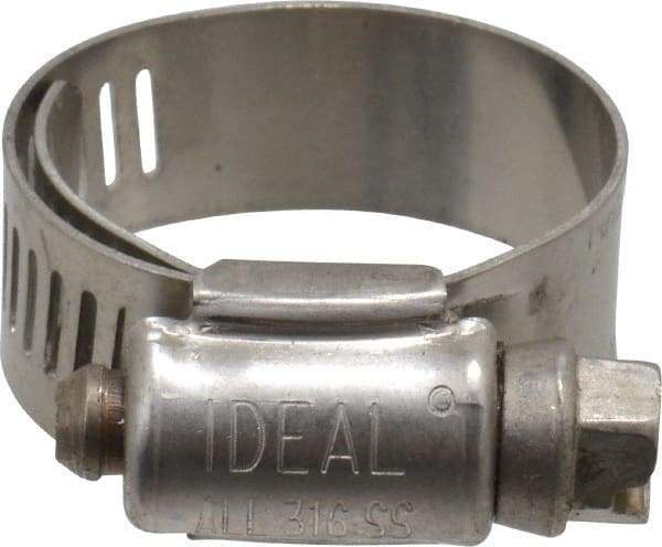 IDEAL TRIDON - SAE Size 10, 11/16 to 1-1/8" Diam, Stainless Steel Lined Worm Drive Clamp - Material Grade 316 - Caliber Tooling