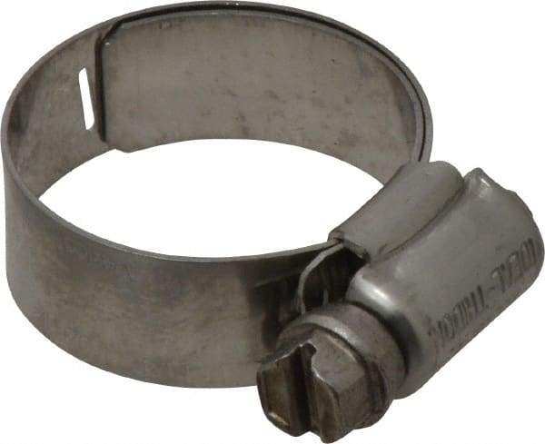 IDEAL TRIDON - SAE Size 12, 11/16 to 1-1/4" Diam, Stainless Steel Lined Worm Drive Clamp - Material Grade 316 - Caliber Tooling