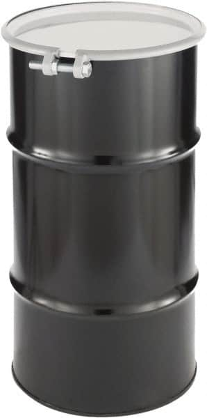 Made in USA - 16 Gallon Cylindrical Carbon Steel Open Head Drum - 27" High x 14" Diam - Caliber Tooling