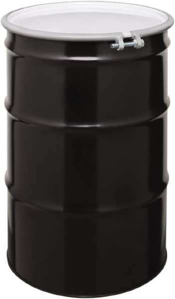 Made in USA - 55 Gallon Cylindrical Carbon Steel Open Head Drum - 33" High x 22-1/2" Diam - Caliber Tooling