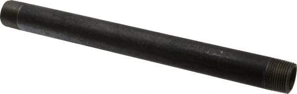 Made in USA - Schedule 80, 3/4" Diam x 11" Long Black Pipe Nipple - Threaded - Caliber Tooling