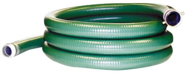 Alliance Hose & Rubber - 15 to 150°F, 4" Inside x 4.43" Outside Diam, PVC Liquid Suction & Discharge Hose - Green, 20' Long, 29 Vacuum Rating, 55 psi Working & 165 psi Brust Pressure - Caliber Tooling