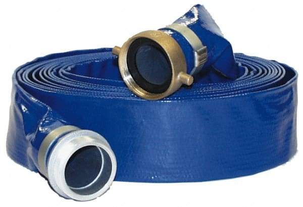 Alliance Hose & Rubber - -10 to 150°F, 1-1/2" Inside x 1.62" Outside Diam, PVC Liquid Suction & Discharge Hose - Blue, 100' Long, 75 psi Working & 225 psi Brust Pressure - Caliber Tooling