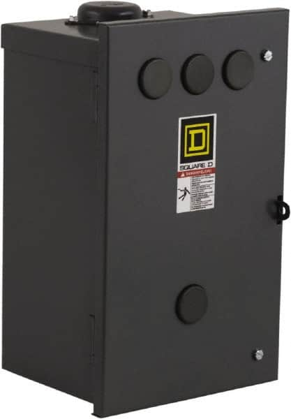 Square D - 3R NEMA Rated, 4 Pole, Electrically Held Lighting Contactor - 20 A (Tungsten), 30 A (Fluorescent), 220 VAC at 50 Hz, 240 VAC at 60 Hz, 4NO Contact Configuration - Caliber Tooling