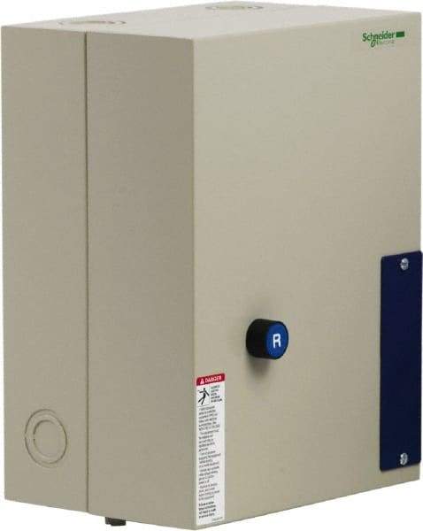 Schneider Electric - 3 Pole, 50 Amp, 120 Coil VAC, Nonreversible Enclosed IEC Motor Starter - 1 Phase Hp: 3 at 120 VAC, 7.5 at 240 VAC, 3 Phase Hp: 15 at 208 VAC, 15 at 230 VAC, 40 at 460 VAC, 40 at 575 VAC - Caliber Tooling