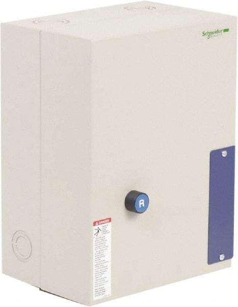 Schneider Electric - 3 Pole, 80 Amp, 120 Coil VAC, Nonreversible Enclosed IEC Motor Starter - 1 Phase Hp: 15 at 240 VAC, 7.5 at 120 VAC, 3 Phase Hp: 25 at 208 VAC, 30 at 230 VAC, 60 at 460 VAC, 60 at 575 VAC - Caliber Tooling