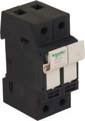 Schneider Electric - 2 Pole, 600 Volt, 32 Amp, DIN Rail Mount Fuse Holder - Compatible with 38mm Long x 35mm Wide and 10mm Diameter Fuse - Caliber Tooling