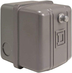 Square D - 1 NEMA Rated, DPST, 40 to 60 psi, Electromechanical, Snap Action Pressure and Level Switch - Adjustable Pressure, 460/575 VAC, 1/4 Inch Connector, Screw Terminal, For Use with Air Compressors, Power Circuits, Water Pumps - Caliber Tooling