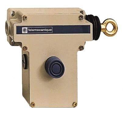 Telemecanique Sensors - 10 Amp, NO/NC Configuration, Right Hand Operation, Rope Operated Limit Switch - Pushbutton Reset, Rope Pull, No Pilot Light, 300 VAC - Caliber Tooling