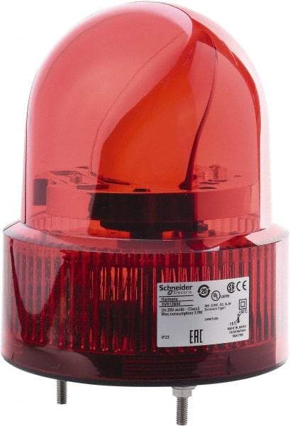 Schneider Electric - Red LED Flashing Rotating Mirror with Buzzer - 50 to 90 dB, Screw Mount, IP23, 24 VAC/VDC, 14 to 122°F - Caliber Tooling