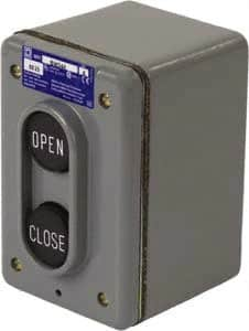 Schneider Electric - 2 Operator, Flush Pushbutton Control Station - Close, Open (Legend), Momentary Switch, NEMA 1, 4 - Caliber Tooling