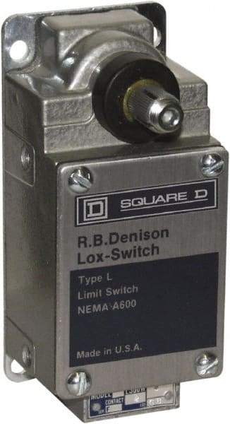 Square D - DPST, 2NO, 600 Volt Screw Terminal, Rotary Spring Return Actuator, General Purpose Limit Switch - 1, 2, 4, 12, 13 NEMA Rating, IP67 IPR Rating - Caliber Tooling