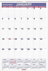 AT-A-GLANCE - 12 Sheet, 5-1/2 x 8-1/2", Wall Calendar - White - Caliber Tooling