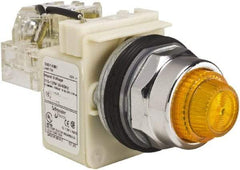 Schneider Electric - 120 VAC Amber Lens Indicating Light - Screw Clamp Connector - Caliber Tooling