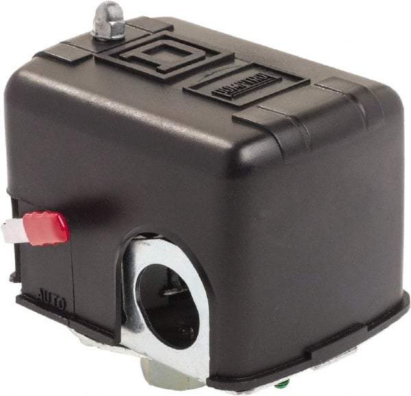 Square D - 1 NEMA Rated, DPST, 70 to 150 psig, Air Compressor Pressure and Level Switch - Fixed Pressure, 575 VAC, 1/4 Inch NPSF Connector, Screw Terminal, For Use with Electrically Driven Air Compressors - Caliber Tooling