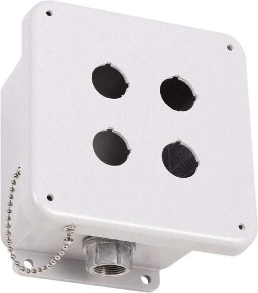 Square D - 4 Hole, 30mm Hole Diameter, Polymer Pushbutton Switch Enclosure - 3, 4, 13, 4X NEMA Rated - Caliber Tooling