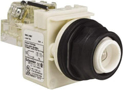 Schneider Electric - 220-240 V Incandescent Press-to-Test Indicating Light - Round Lens, Screw Clamp Connector, 54mm OAL x 42mm Wide, Vibration Resistant - Caliber Tooling