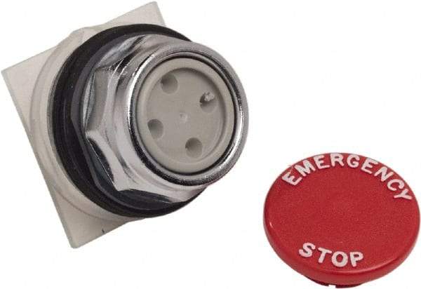 Schneider Electric - 1.18 Inch Mount Hole, Extended Straight, Pushbutton Switch Only - Round, Red Pushbutton, Momentary (MO), Weatherproof, Dust and Oil Resistant - Caliber Tooling