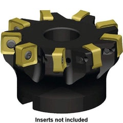 Kennametal - 9 Inserts, 80mm Cut Diam, 27mm Arbor Diam, 6mm Max Depth of Cut, Indexable Square-Shoulder Face Mill - 3° Lead Angle, 50mm High, SN_J120616EN__ Insert Compatibility, Series KSSM - Caliber Tooling