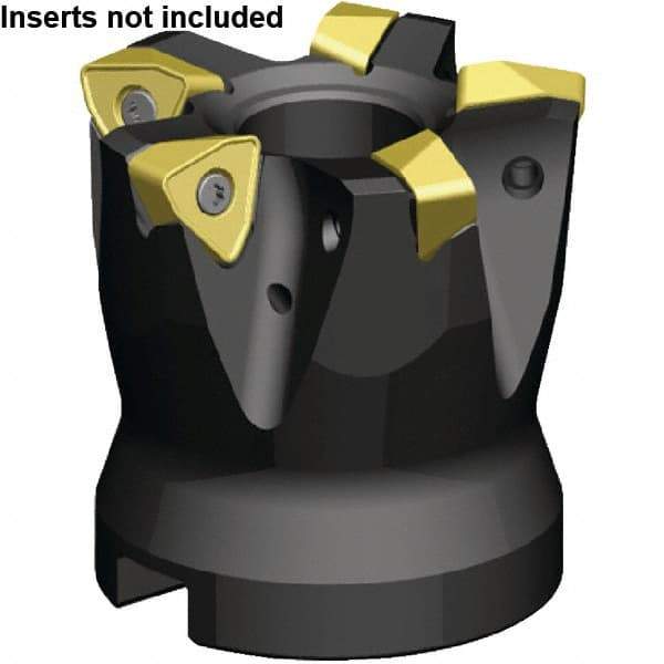 Kennametal - 5 Inserts, 63mm Cut Diam, 22mm Arbor Diam, 1.5mm Max Depth of Cut, Indexable Square-Shoulder Face Mill - 78° Lead Angle, 50.01mm High, WOEJ090512SRHD Insert Compatibility, Through Coolant, Series Kenfeed - Caliber Tooling