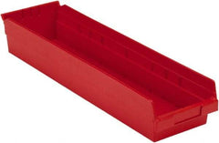 LEWISBins+ - 23-5/8" Deep, Red Hopper Shelf Bin - 4" High x 6-5/8" Wide x 23-5/8" Long - Caliber Tooling