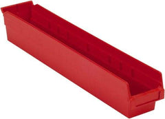 LEWISBins+ - 23-5/8" Deep, Red Hopper Shelf Bin - 4" High x 4-1/8" Wide x 23-5/8" Long - Caliber Tooling