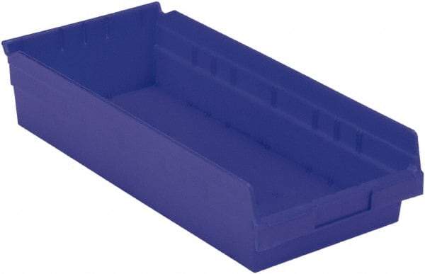 LEWISBins+ - 17-7/8" Deep, Blue Hopper Shelf Bin - 4" High x 8-3/8" Wide x 17-7/8" Long - Caliber Tooling