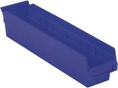 LEWISBins+ - 17-7/8" Deep, Blue Hopper Shelf Bin - 4" High x 4-1/8" Wide x 17-7/8" Long - Caliber Tooling