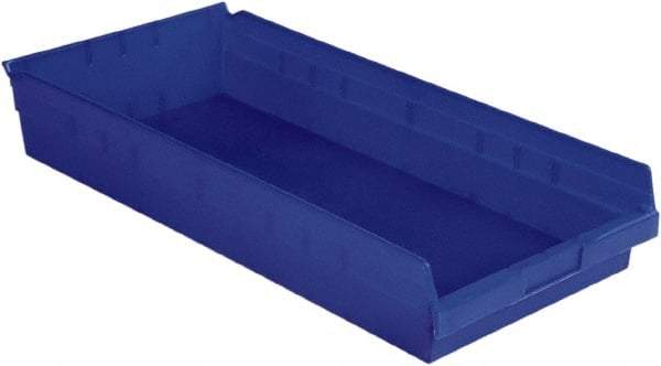 LEWISBins+ - 23-5/8" Deep, Blue Hopper Shelf Bin - 4" High x 11-1/8" Wide x 23-5/8" Long - Caliber Tooling