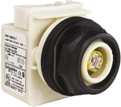 Schneider Electric - 28 V Yellow Lens LED Pilot Light - Round Lens, Screw Clamp Connector, 54mm OAL x 42mm Wide, Vibration Resistant - Caliber Tooling