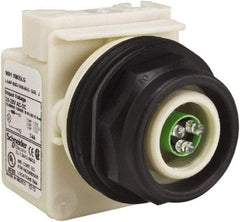 Schneider Electric - 28 V Green Lens LED Pilot Light - Round Lens, Screw Clamp Connector, 54mm OAL x 42mm Wide, Vibration Resistant - Caliber Tooling