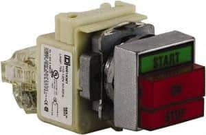 Schneider Electric - Extended Straight Pushbutton Switch Operator - Green, Red, Rectangle Button, Incandescent Lamp, Illuminated - Caliber Tooling