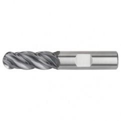 1/2x1/2x1x3 Ball Nose 4FL Carbide End Mill-Weldon Shank-AlTiN - Caliber Tooling