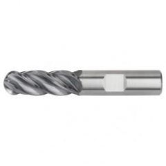 1/2x1/2x1x3 Ball Nose 4FL Carbide End Mill-Weldon Shank-AlTiN - Caliber Tooling