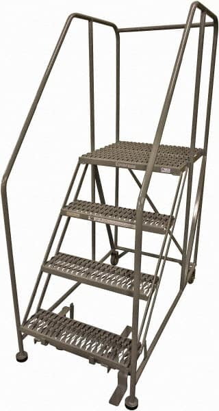 Cotterman - 70" 4 Step Rolling Work Platform - Rolling Work Platform, 800 Lb Capacity, 40" Platform Height, 28" Base Width x 62" Base Depth, Serrated Steel - Caliber Tooling