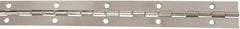 National Mfg. - 12" Long x 1-1/16" Wide, Steel Satin Nickel Coating Continuous Hinge - 0.042" Thick with Holes - Caliber Tooling