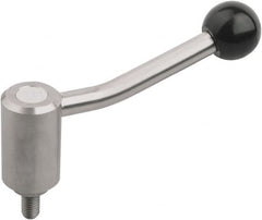 KIPP - M8, Stainless Steel Threaded Stud Adjustable Clamping Handle - 100mm OAL, 58.5mm High - Caliber Tooling