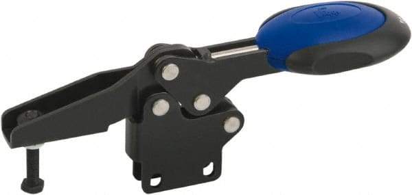 KIPP - Horizontal Handle, Manual Hold Down Toggle Clamp - U-Bar, Straight Base, Nitride/Oxide Finish, Steel - Caliber Tooling