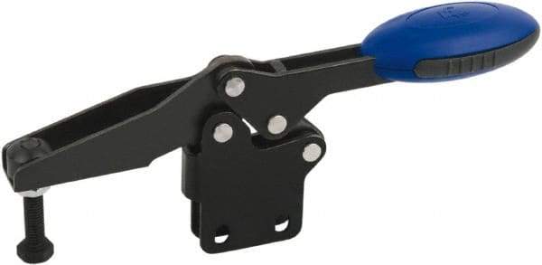 KIPP - Horizontal Handle, Manual Hold Down Toggle Clamp - U-Bar, Straight Base, Nitride/Oxide Finish, Steel - Caliber Tooling