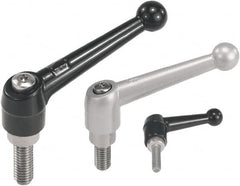 KIPP - M6, Zinc Threaded Stud Adjustable Clamping Handle - 46mm OAL, 35.5mm High - Caliber Tooling