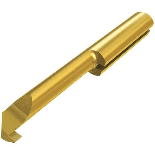 Iscar - 1.5mm Groove Width, 5mm Min Hole Diam, 9mm Max Hole Depth, Grooving Grooving Tool - 1mm Projection, 0.63" Shank Length, 25mm OAL, Solid Carbide, TiN Finish - Exact Industrial Supply