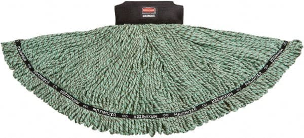 Rubbermaid - 2-1/2" Black Head Band, Medium Blended Fiber Loop End Mop Head - 4 Ply, Clamp Jaw & Side Loading Connection - Caliber Tooling